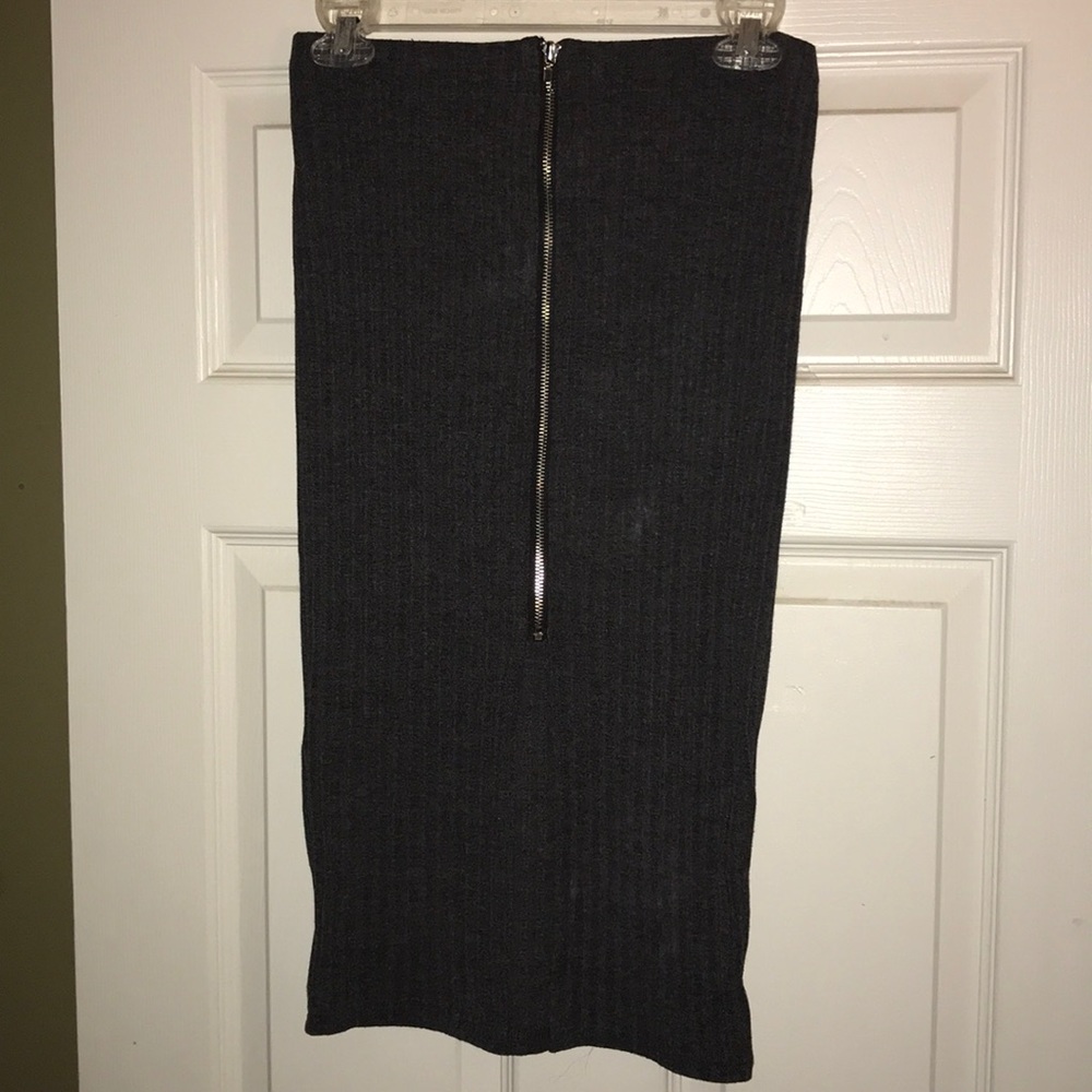 Heather grey midi skirt